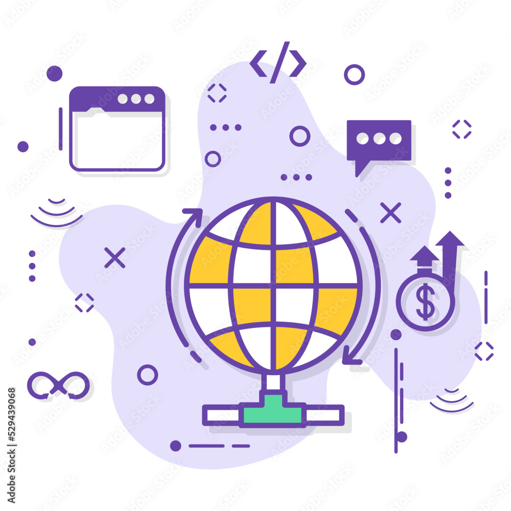 Poster t4 connection sign, data center backbone line vector icon design, cloud computing and web hosting se