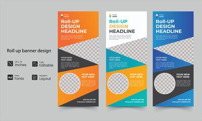 Roll up banner design template. 