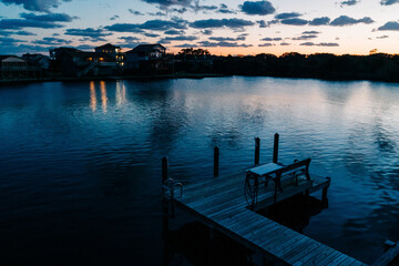 sunset over the lake