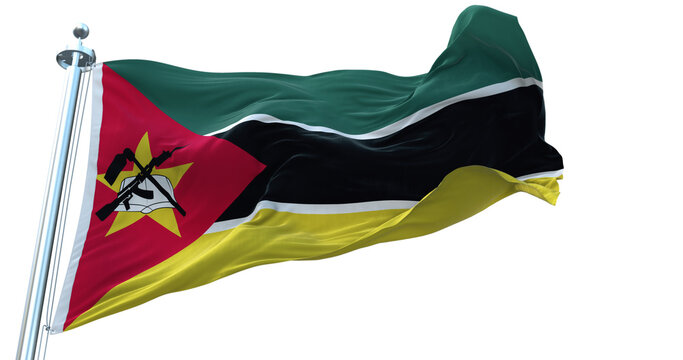 Mozambique flag on transparent background 4k