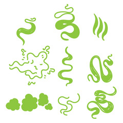 hand drawn doodle Smelly smoke and cloud icon illustration