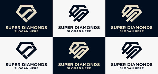 a collection of S Diamond Logos, Diamond logos with the initial letter S, super diamond logo designs