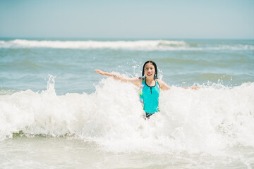 portrait of an asian girl in summer