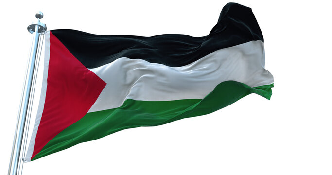 Palestine flag on transparent background 4k