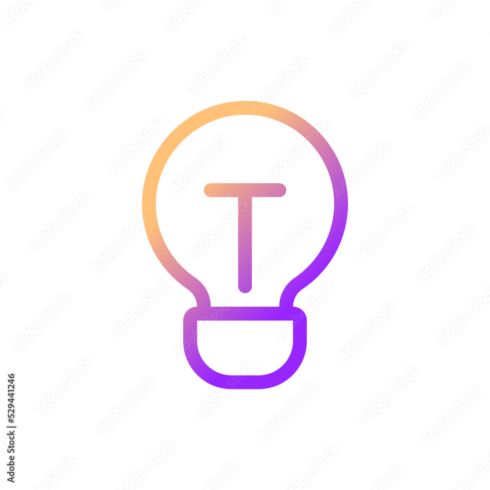 Poster light bulb pixel perfect gradient linear ui icon. incandescent lamp. search for great idea. light so