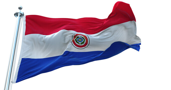 Paraguay flag on transparent background 4k