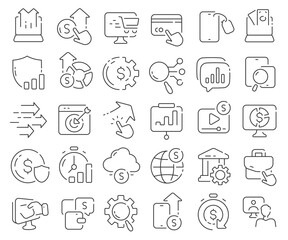 Fototapeta premium E-business line icons collection. Thin outline icons pack. Vector illustration eps10