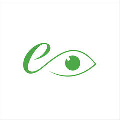 letter e logo vector eye template