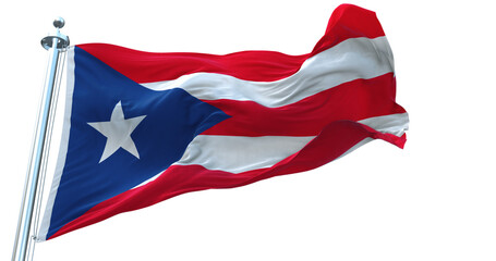 Puerto Rico flag on transparent background 4k
