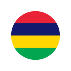 Mauritius vector flag circle on white background