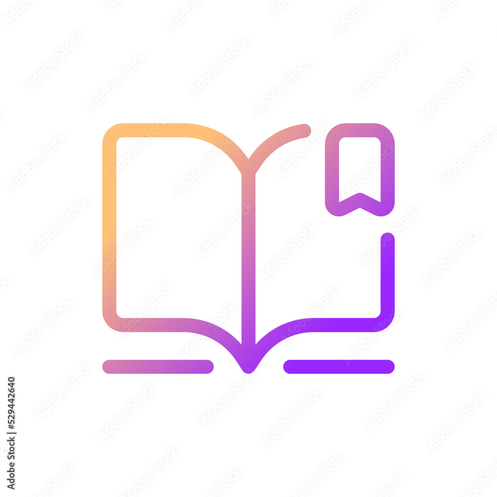 Poster reading e book pixel perfect gradient linear ui icon. digital library. ebook reader. educational app