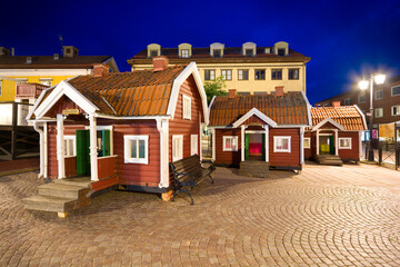 Miniature of Bullerbyn houses on a playground in the center of Vimmerby, Sweden - 529442623