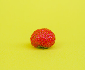 strawberry on yellow background