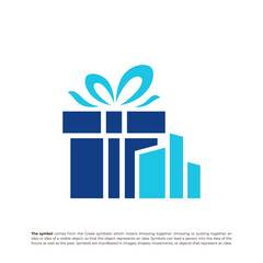 City Gift Logo Design Template. Gift City logo concept vector. Creative Icon Symbol