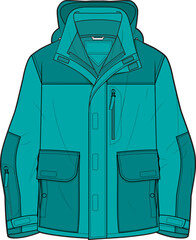 TECHNOLOGY PARKA JACKET FOR MEN AND BOYS WEAR VECTOR