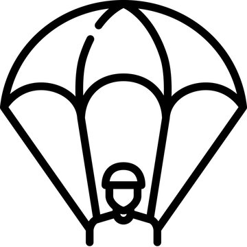 recommend clip art: Military parachute icon. Outline design. For presentation.