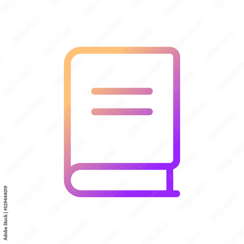Poster closed book pixel perfect gradient linear ui icon. educational material. learning resource. library.