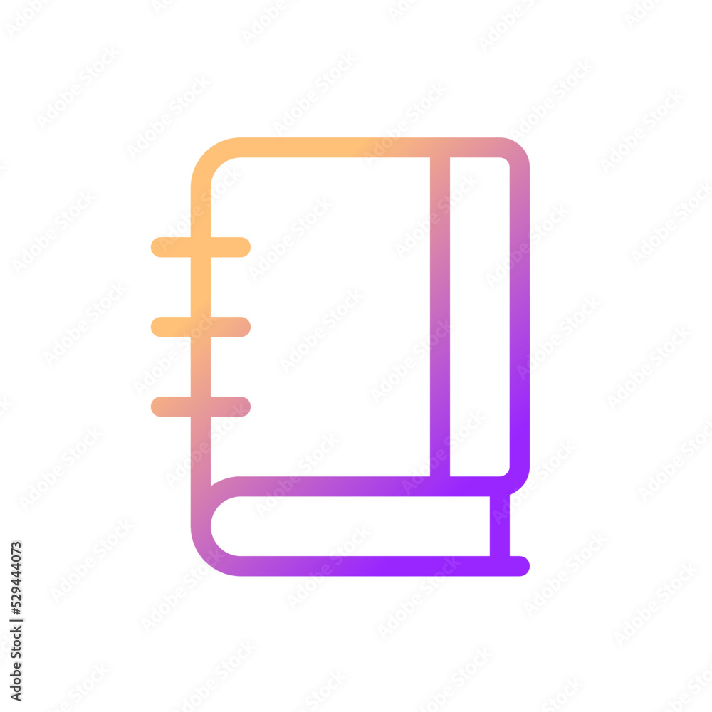 Poster school notebook pixel perfect gradient linear ui icon. spiral composition book. note-taking. line co