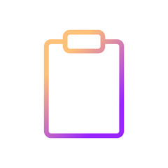 Blank tablet pixel perfect gradient linear ui icon. Stationery supply. Paper notebook. Collecting data. Line color user interface symbol. Modern style pictogram. Vector isolated outline illustration