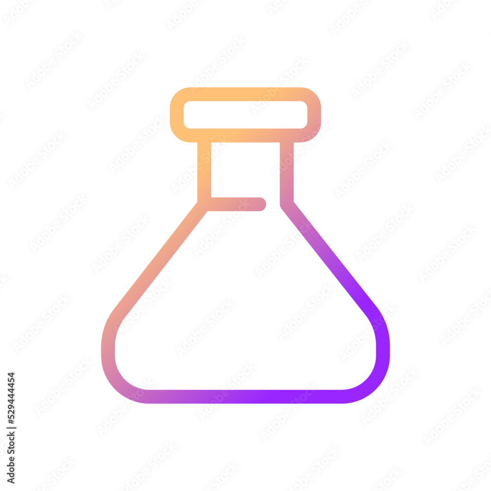 Poster erlenmeyer flask pixel perfect gradient linear ui icon. chemistry glassware. lab equipment. line col