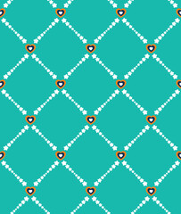 Abstract Hearts Stars Diamond Chain Style Seamless Vector Pattern Perfect for Allover Lingerie Print or Wrapping Paper Trendy Fashion Colors Simple Elegant Design