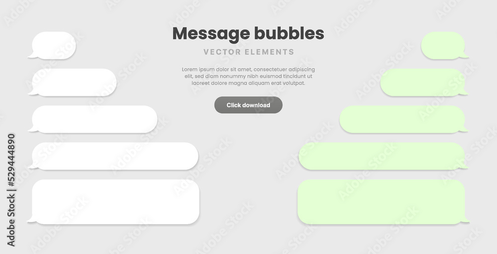 Poster Message smartphone template. Mobile chatting sms app template bubbles. Message bubbles chat on smartphone icons. Phone chatting sms template bubbles.