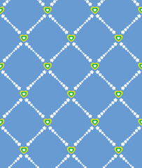 Abstract Hearts Stars Diamond Chain Style Seamless Vector Pattern Perfect for Allover Lingerie Print or Wrapping Paper Trendy Fashion Colors Simple Elegant Design