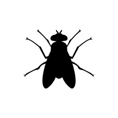 Fly Icon Silhouette Vector Illustration On White Background. Fly vector icon on white background. Flat vector fly icon symbol sign from modern animals collection for mobile concept and web apps design