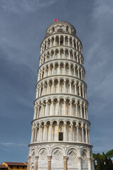 Pisa, Italy, 14  April 2022: View of the Leaning Tower