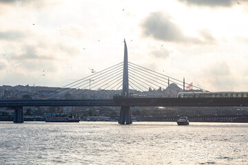 View of the Bosporus bridge Istanbul Turkey