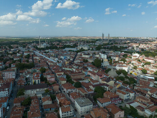 Mosque with Three Balconies(Uc Serefeli Mosque) Drone Photo, Edirne Turkey