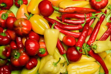 red and yellow peppers