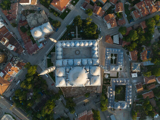 Renovated Selimiye Mosque Drone Photo, Edirne City Center, Turkey