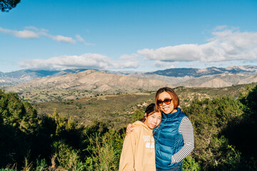 Naklejka premium woman in a landscape