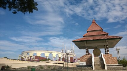 The atmosphere of the Great Mosque of Central Java on a sunny morning

