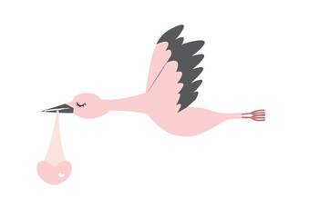 ハートを運ぶコウノトリ