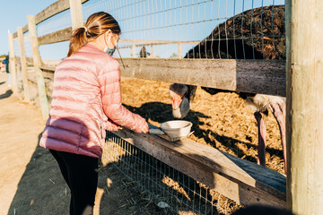 woman with a fishing net