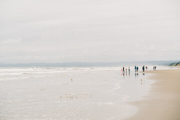 walking on the beach