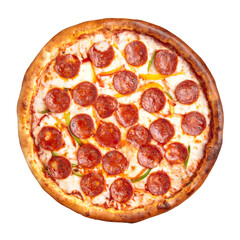 Isolated png italian pepperoni pizza with salami