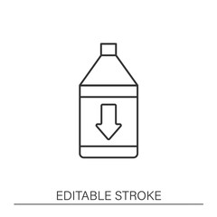 Obraz premium Plastic recycling line icon. Recycling plastic waste. Nature protection. Recycled materials concept. Isolated vector illustration. Editable stroke