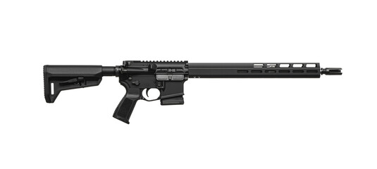 Modern automatic rifle isolated on white background. Weapons for police, special forces and the...