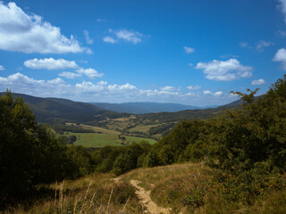 Mountain trail on beautiful day