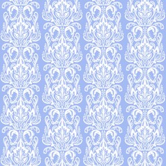 Fototapeta premium Pastel pattern for wallpaper. Classic seamless pattern. Elegant pattern for fabric. Baroque style. Pastel light blue.
