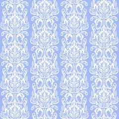 Behang Pastel pattern for wallpaper. Classic seamless pattern. Elegant pattern for fabric. Baroque style. Pastel light blue. © Anna