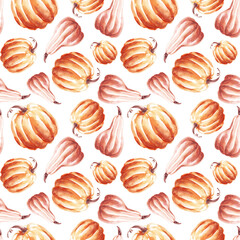 Pumpkins seamless pattern