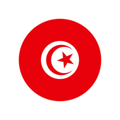 Tunisia vector flag circle on white background