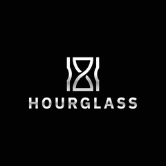 silver hourglass logo design