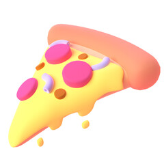 Pizza in 3d render for graphic asset web presentation or other