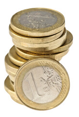 Stapel aus 1 Euro Münzen