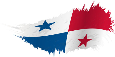 Flag of Panama in grunge style with waving effect.